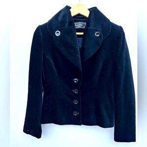 Anna Meyers’s Paris velvet blazer black button  size 38 jacket